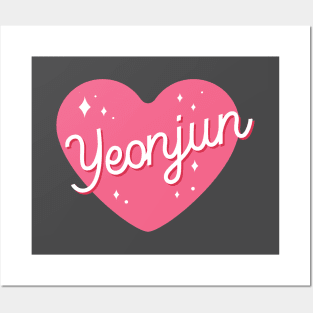 TXT Yeonjun name heart Posters and Art